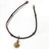 Black Bamboo Necklace with Antique Copper Coin by Robert Liu