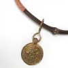 Black Bamboo Necklace with Antique Copper Coin by Robert Liu