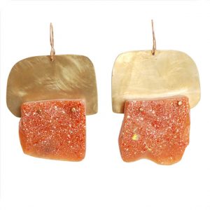“Popsicle and Hot Cement” Orange Resin Earrings by Maru López