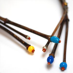 Three-part Black Bamboo Necklace by Robert Liu