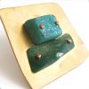 "Thru the Times" Turquoise and Green Resin Brooch by Maru López