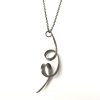 oxidized silver ribbon spiral pendant necklace