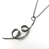 oxidized silver ribbon spiral pendant necklace