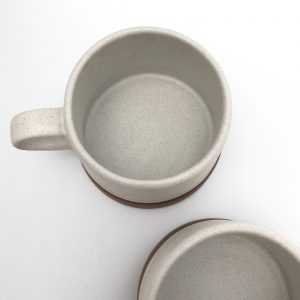 clay white low cup mug