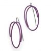Purple Continuous Line Oval Earrings