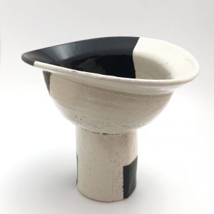 Black and White Bowl with Tall Base