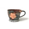 Black Mug with Orange/Pink Flowers