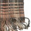 Handwoven Scarf in Orange, Browns and Black