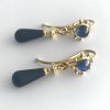 Onyx and Blue Sapphire Earrings