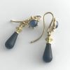 Onyx and Blue Sapphire Earrings