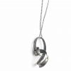 Oxidized Sterling Silver Ribbon Loop Necklace