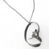 Oxidized Sterling Silver Ribbon Loop Necklace