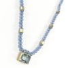 Chalcedony Necklace with Topaz Pendant