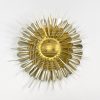 White Spike Gold Stripe Center Metallic Gold Flower Pin