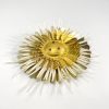 White Spike Gold Stripe Center Metallic Gold Flower Pin