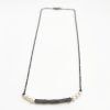 Oxidized Silver Twig Necklace with Cultured Pearls