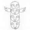 Face Totem with Wings