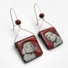 Ceramic Dog Earrings, Red