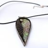 Silver Enameled Necklace with Electro-Formed Leaf and Pearl