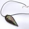 Silver Enameled Necklace with Electro-Formed Leaf and Pearl