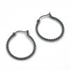 Twisted Wire Hoop Earrings - Oxidized