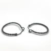 Twisted Wire Hoop Earrings - Oxidized