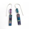Blue and Purple Glass Mosaic Earrings