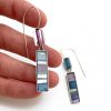 Blue and Purple Glass Mosaic Earrings