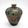 Copper and Blue Crystalline Vase
