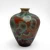 Copper and Blue Crystalline Vase