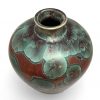 Copper and Blue Crystalline Vase