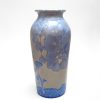 Light Blue and Purple Crystalline Vase