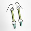 Lime and Aqua Linked Rectangle Earrings