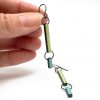 Lime and Aqua Linked Rectangle Earrings