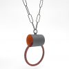 Red, Orange and Black Circle Necklace