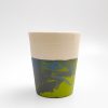 White, Green and Blue Cup