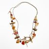 Cradle of Beads Necklace with Amber and Citrine