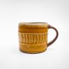 Gold/Brown Mug with Lines