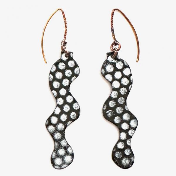 Enamel earrings, Julie Shaw, Freehand Gallery