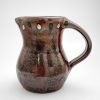 Small Brown/Red Pitcher with Circle Design