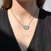 Aqua Chalcedony Pendant Necklace