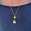 Circle + Square Pendant Necklace