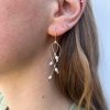Mini Gold Lattice Hook Earrings with Pearls