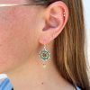 Flower Dangle Earrings with Pink Sapphire