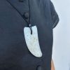 Nephrite Whale Tooth Pendant Necklace